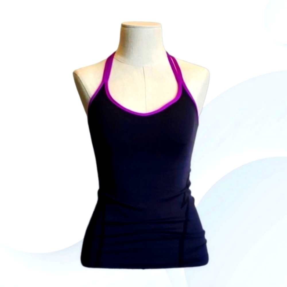 ( Electric Yoga ) Racer-Back Athletic Tank Top with Shelf Bra